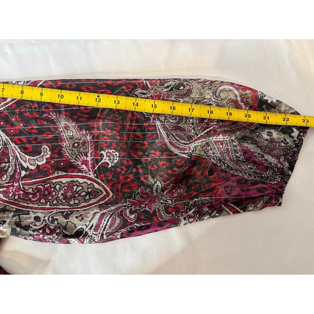 NWT CHICO'S Pink Paisley Leopard Sequin Tunic Top Sz 3/XL Metallic Maximalist - Picture 8 of 12